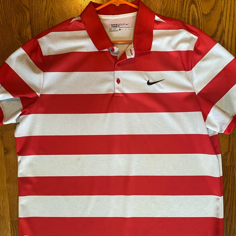 Nike Golf Dri-Fit Red Grey Men’s Polo XL